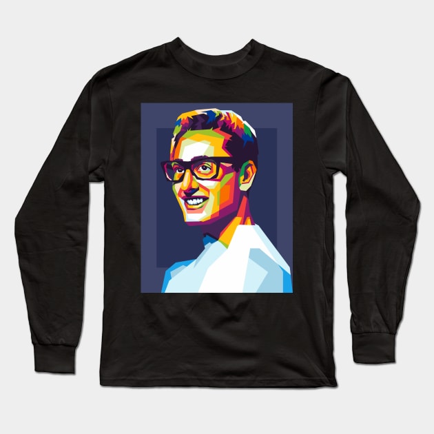 buddy holly Long Sleeve T-Shirt by cool pop art house